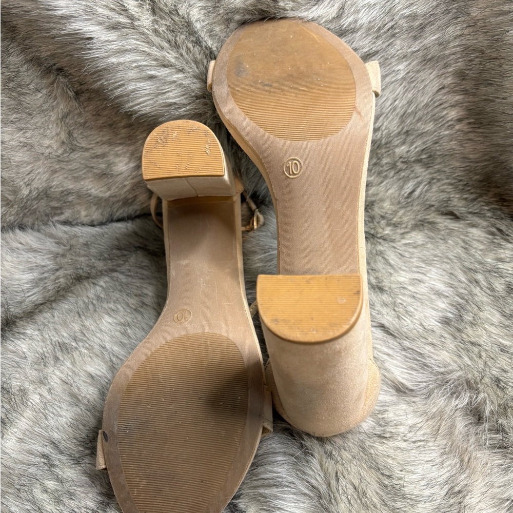 Lulus Tan Block Heel Sandals - Picture 4 of 4